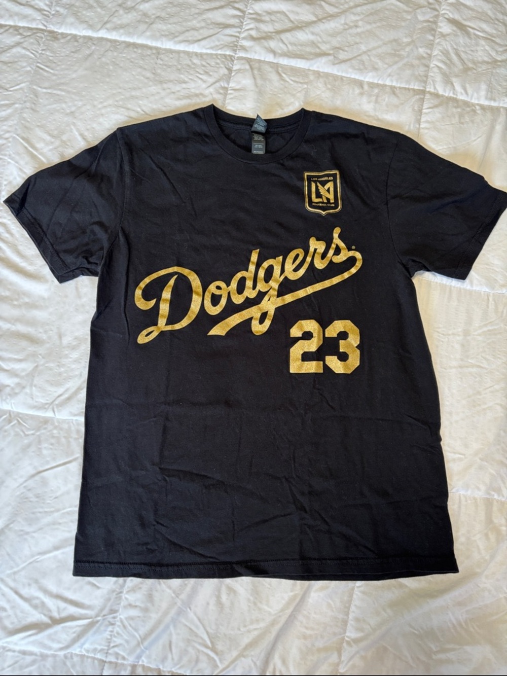 Los Angeles Dodgers Gold Script Tee - Black